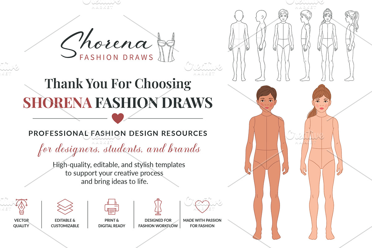Child Fashion Croquis Bundle, a Person Illustration by Shorena Fashion Draws (Photo 13 of 13)