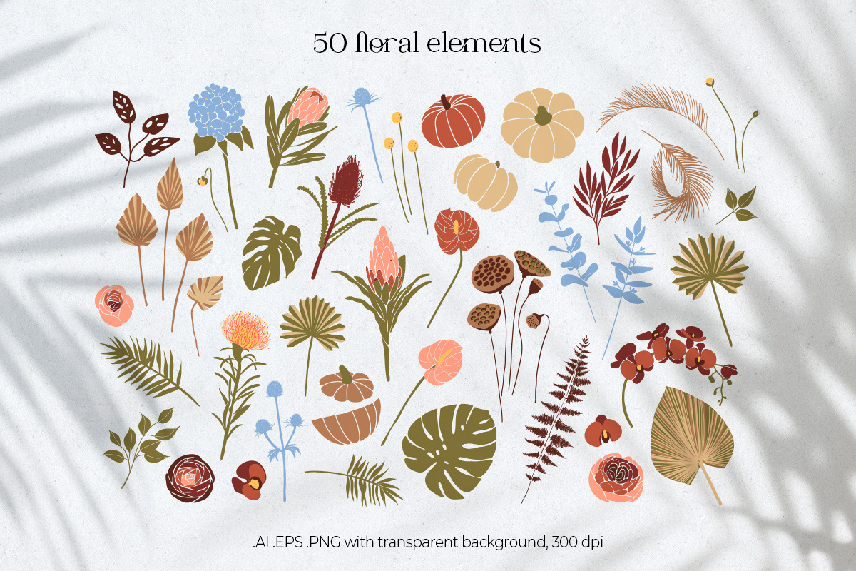 Autumn Women. Floral Abstract Set, an Object Graphic by Julie&Taily (Photo 4 of 21)