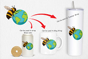 Bee with Earth Clipart, a Graphic by Artnoy (Thumbnail 4 of 5)