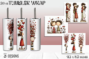 Valentine Day Tumbler Wrap, a Seasonal Illustration by ElenazlataArt (Thumbnail 4 of 5)