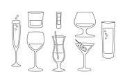 Alcohol Glasses Vector + FREE Poster, a Food Illustration by Goodputty (Thumbnail 4 of 4)