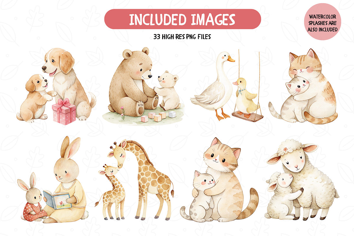 Lovely Mommies Clipart Bundle, an Animal Illustration by TatiMockup (Photo 2 of 5)