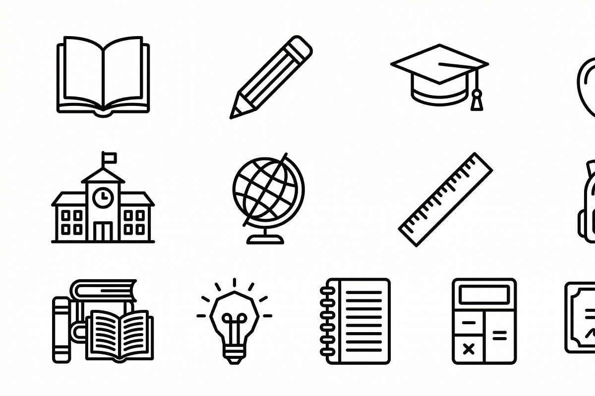 Bundle vector Education Icon Set, an Outline Icon by adenpinkstore (Photo 12 of 12)