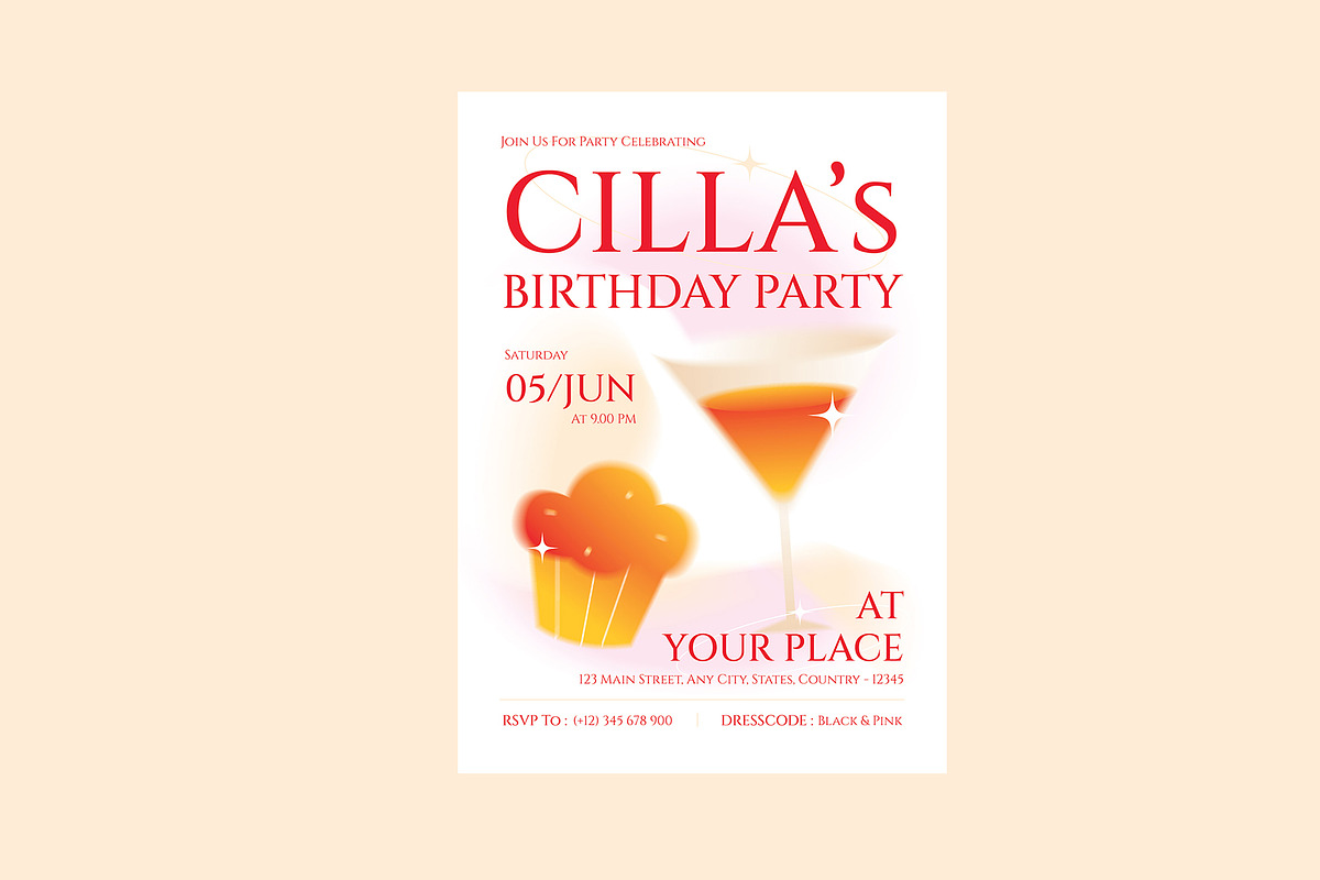 Creative Birthday Party Invitation, a Card Template by Neermana (Photo 2 of 4)