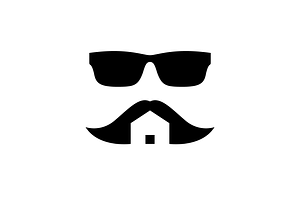 mustache house mustache logo, a Branding & Logo Template by devastd