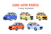 People in car on road travel set, a Transportation Illustration by Good Studio (Thumbnail 1 of 6)