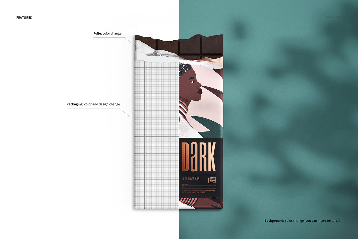 Chocolate Bar Mockup Set, a Packaging Mockup by creatsy2 (Photo 2 of 11)