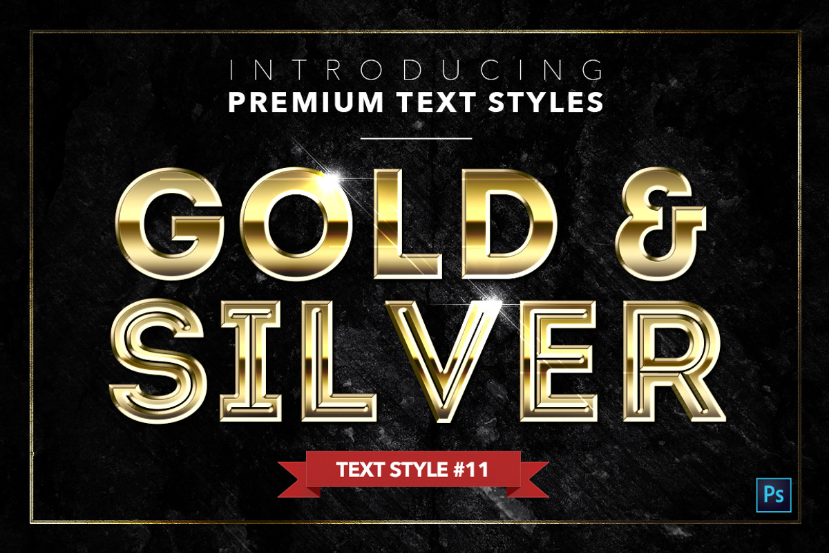 Gold & Silver #6 - 20 Text Styles, a Layer Style Add-On by Jonas Stensgaard (Photo 12 of 23)