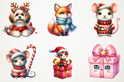 Cute Christmas Watercolor Clipart, an Illustration by RobertsArt (Thumbnail 4 of 7)