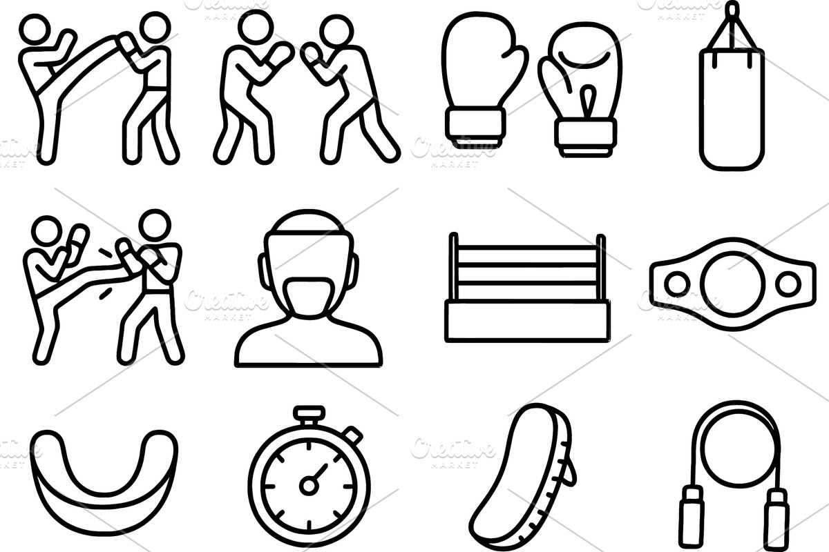 Boxing and martial arts icons, a Sport Illustration by ZinetroN