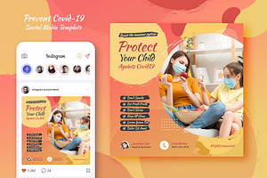 Prevent Covid-19 Instagram Post, a Social Media Template by Boostock
