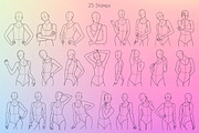 Procreate Female Half Body Poses, a Brush Add-On by SmuffizStudio (Thumbnail 2 of 2)