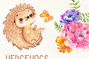 Hedgehogs,Watercolor cutie, an Animal Illustration by JaneLane (Thumbnail 2 of 3)