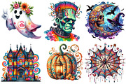Groovy 70s Halloween Clipart, an Illustration by Pixels.Craft (Thumbnail 3 of 7)