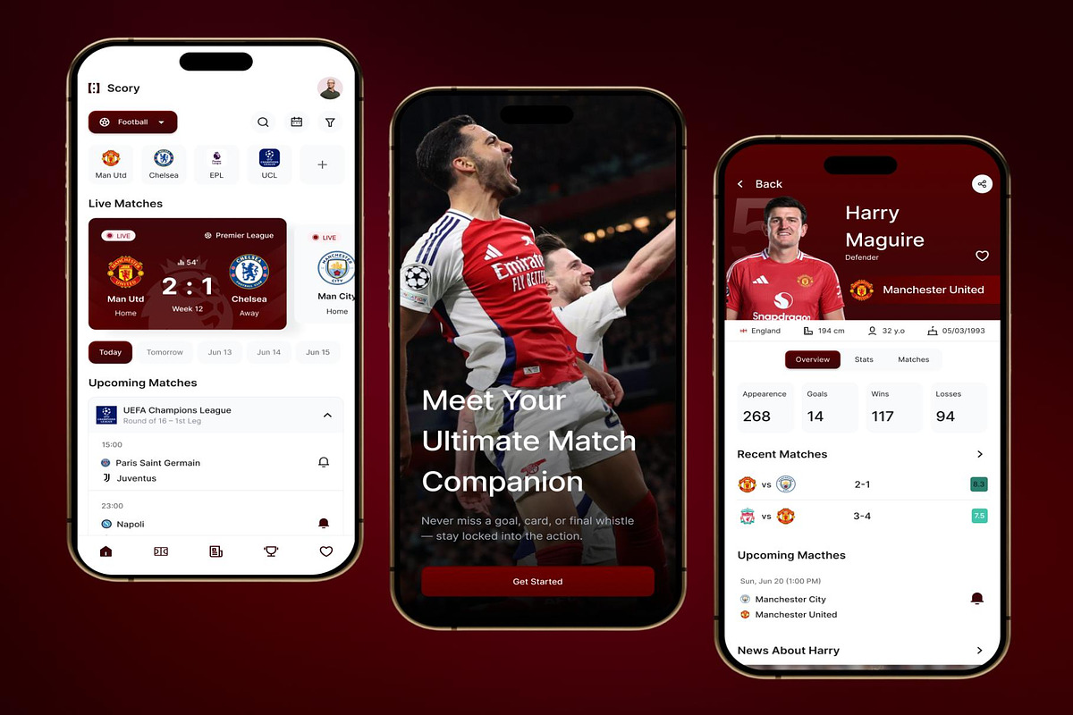 Scory Live Football Scores Mobile, an UI Kit Template by Creative Perspective (Photo 7 of 7)