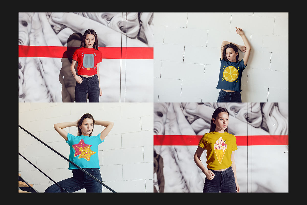 Teenager T-Shirt Mock-Up Set, a Shirt Mockup by Freeman Studio (Photo 6 of 14)