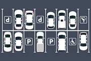 Top view parking lot with cars, a Transportation Illustration by Yayasya (Thumbnail 3 of 3)