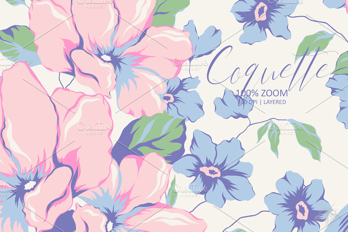 Coquette | Vector flower patterns, a Pattern Graphic by Tanya Vollar (Photo 4 of 9)