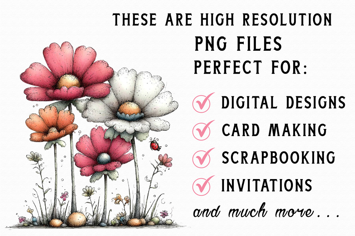 Whimsical Flowers Spring Clipart, an Illustration by Libby Wishes (Photo 5 of 8)