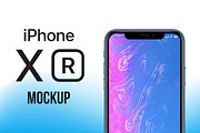 iPhone XR Blue Mockup, an iPhone Mockup by Nadasol (Thumbnail 1 of 2)