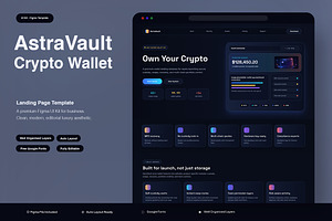 Crypto Wallet Landing Page Template, an UI Kit Template by Pitchlook.Studio