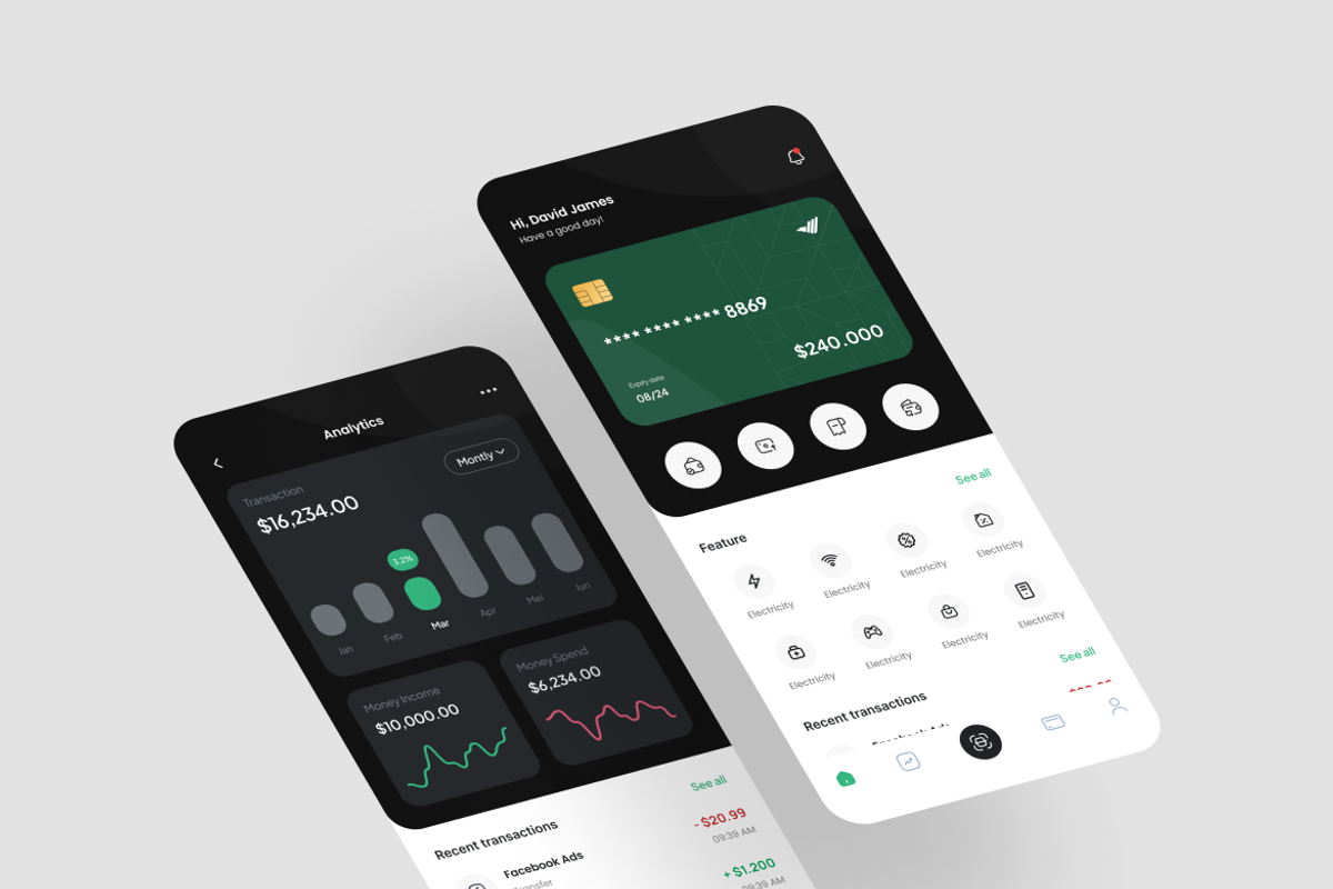MBank - E-Wallet App UI Kit, an UI Kit Template by iDoodle Studio (Photo 3 of 4)
