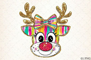 Colorful Coquette Glitter Reindeer P, a Graphic by Libby Wishes (Thumbnail 1 of 6)