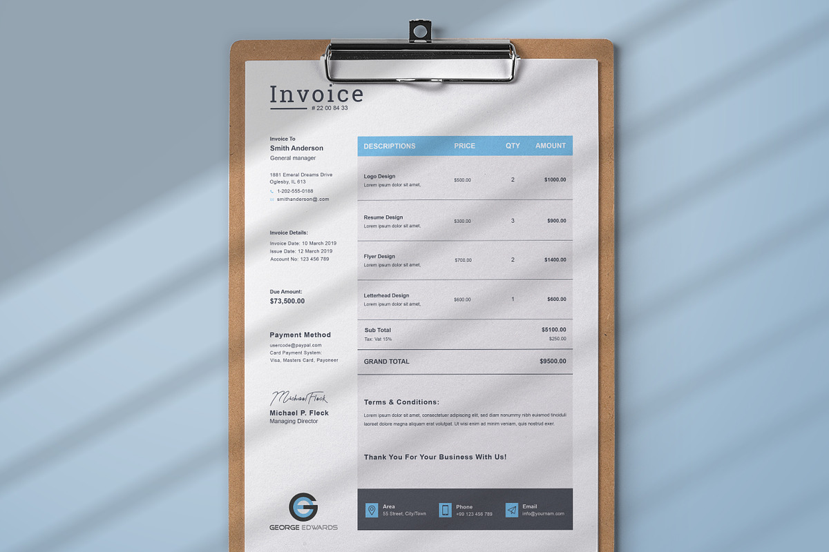 Invoice, a Stationery Template by TelaTemplates (Photo 5 of 8)