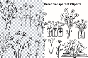 Wildflower Illustration SVG Clipart