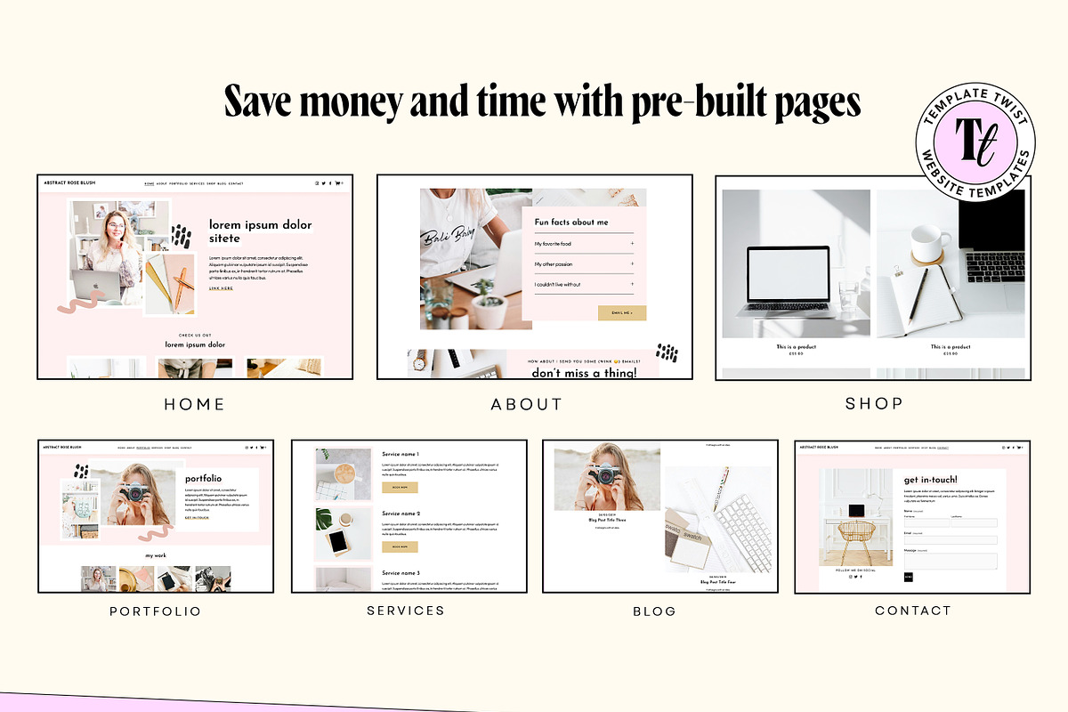 Pink Squarespace Website Template, a Squarespace Template by Template Twist Shop (Photo 7 of 10)