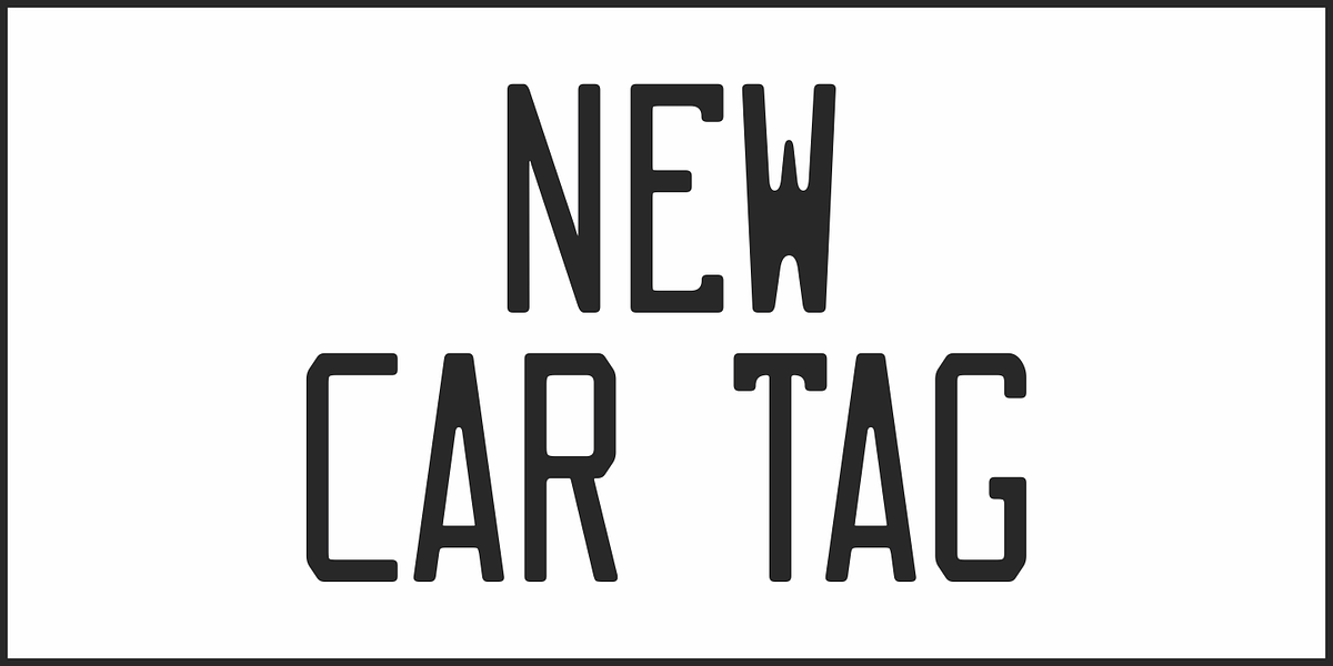 New Car Tag JNL, a Font by Jeff Levine Fonts (Photo 2 of 5)