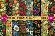 Vintage William Morris Style Floral, a Pattern Graphic by SVGArt (Thumbnail 1 of 9)