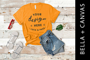 Bella Canvas Orange TShirt Mockup