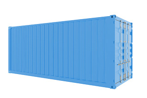 New blue cargo container isolated, a Transportation Photo by BOOCYS