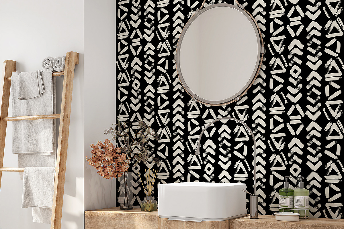Dark Brush Painted Tribal, a Wallpaper Graphic by MalyskaStudio (Photo 16 of 16)