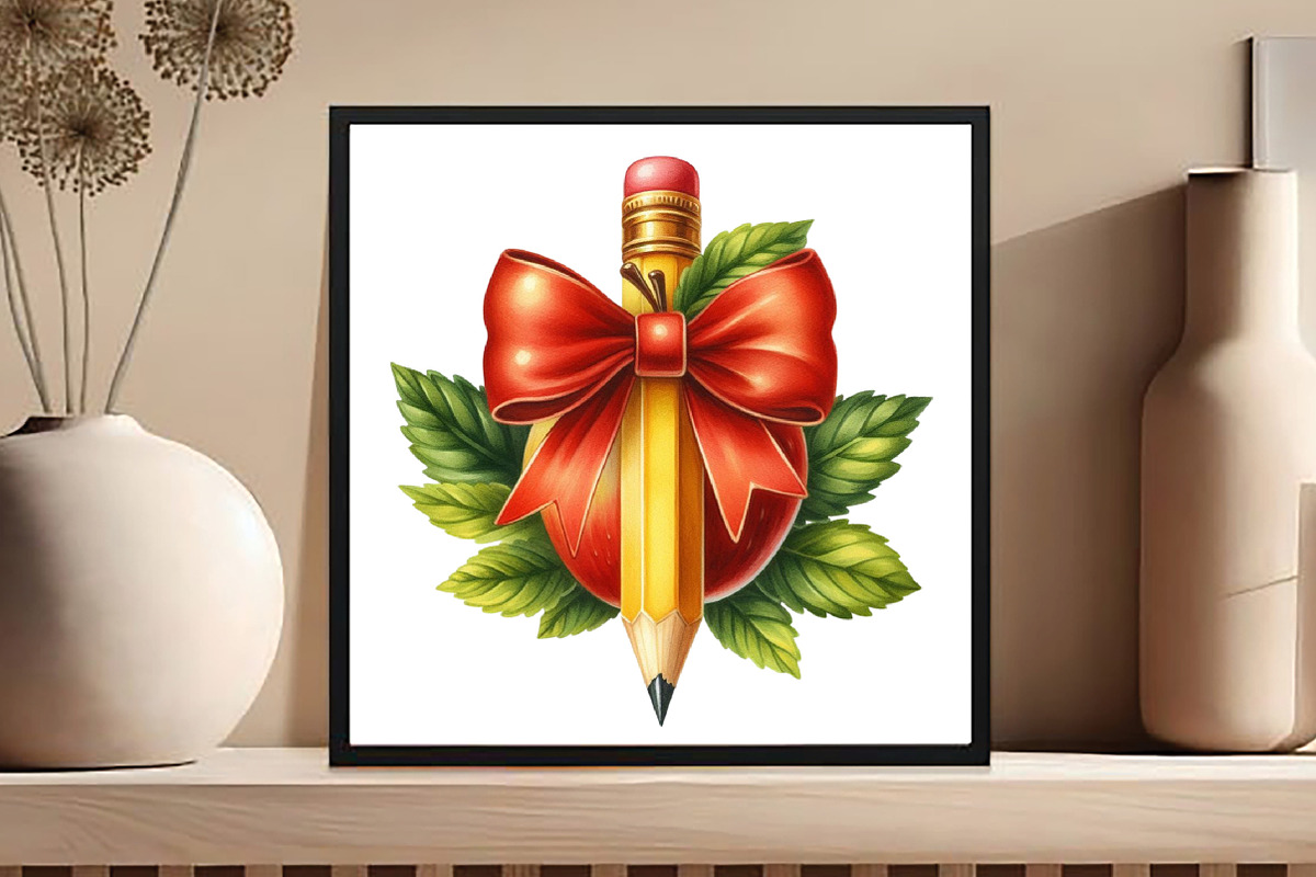 Pencil with Bow Back to School, an Illustration by DreamCafeArt (Photo 3 of 5)