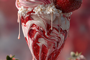 Strawberry Swirl Dessert Delicious T, a Photo by Pixeness Studio