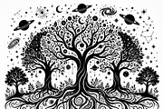 50 Mystical Galaxy Forest Silhouette, a Technology Illustration by Amazin_art (Thumbnail 31 of 34)