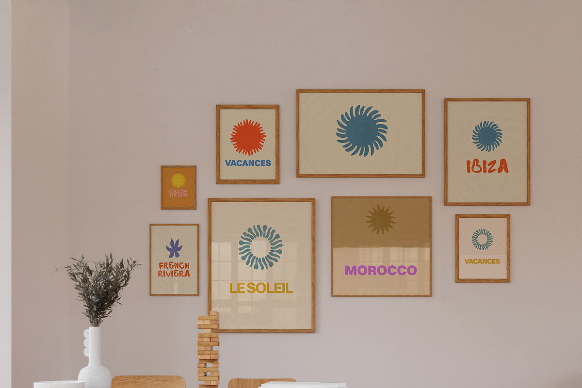 Eclectic Retro Boho Graphic Set