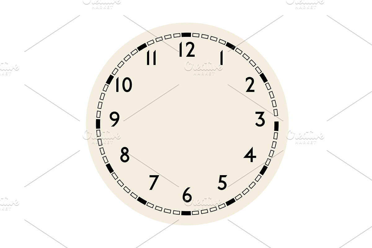 Retro round clock face, an Illustration by Things for designers
