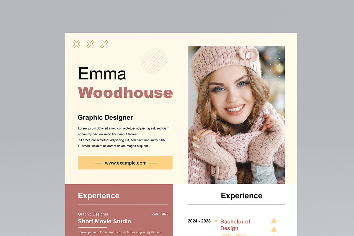 Fashion Resume Design Template, a Resume Template by MightyDesign (Photo 4 of 8)