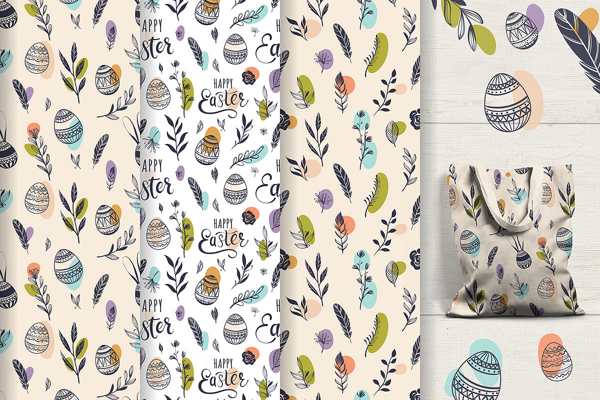 Easter Seamless Patterns (colorful), a Pattern Graphic by HmarkaShop (Photo 2 of 5)