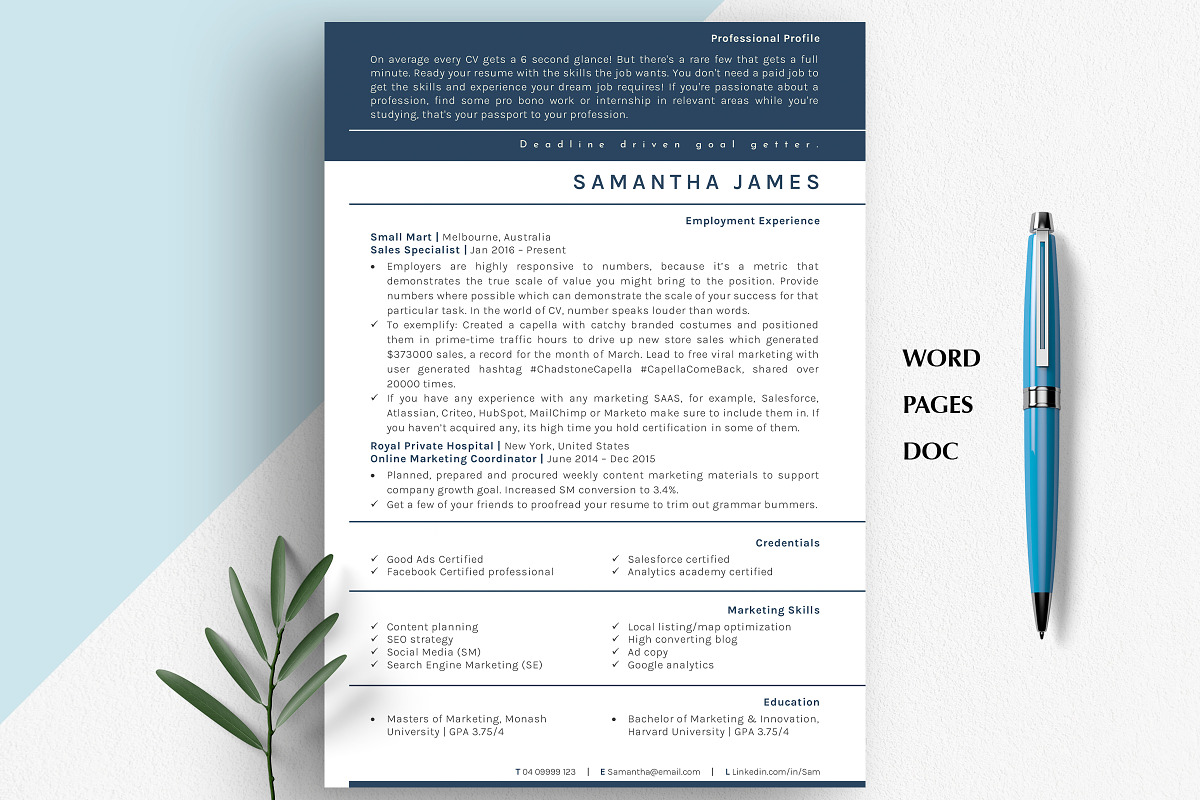 Marketing Resume Template Mac Pages, a Resume Template by Career Canvas (Photo 6 of 11)