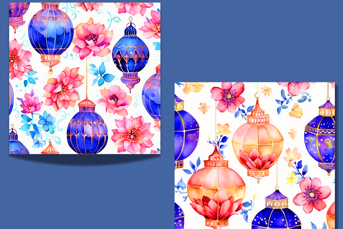 Islamic Lantern with Flower Pattern, a Decorative Illustration by Sourcedigi (Photo 2 of 3)