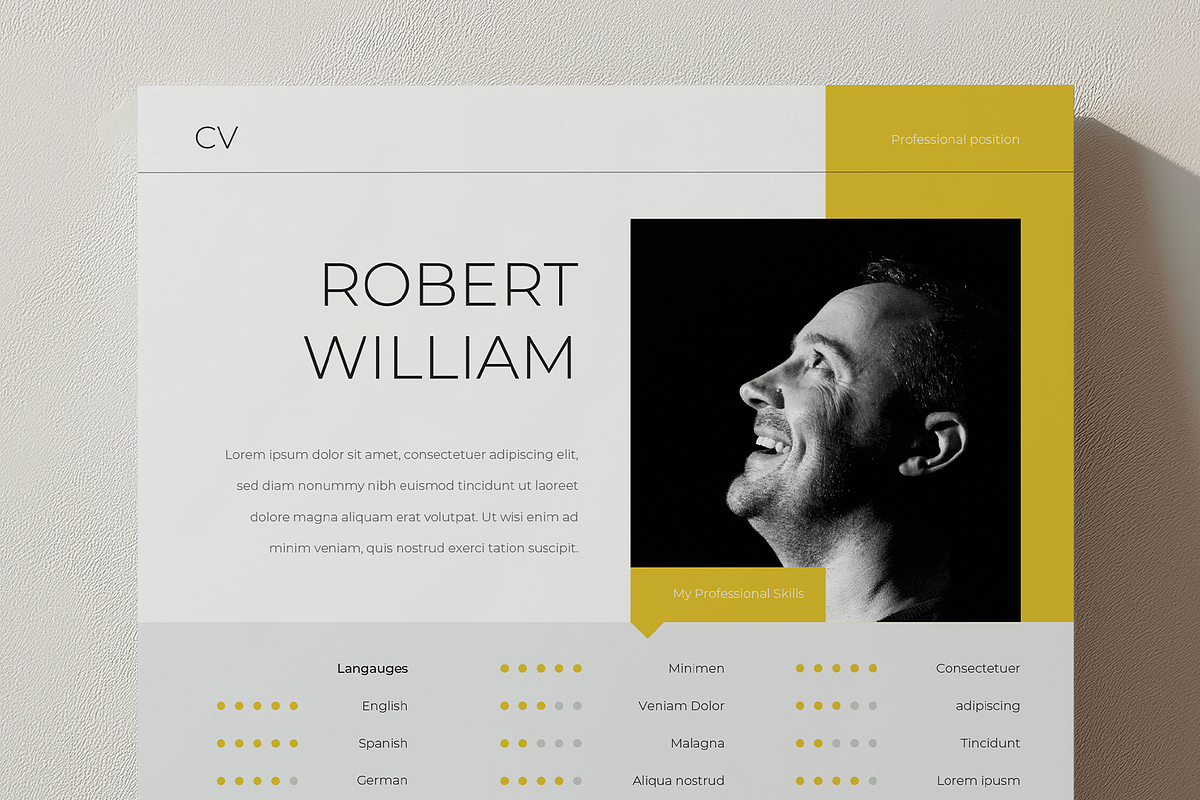 Modern and Clean Resume Template, a Resume Template by Filip Studio (Photo 4 of 4)