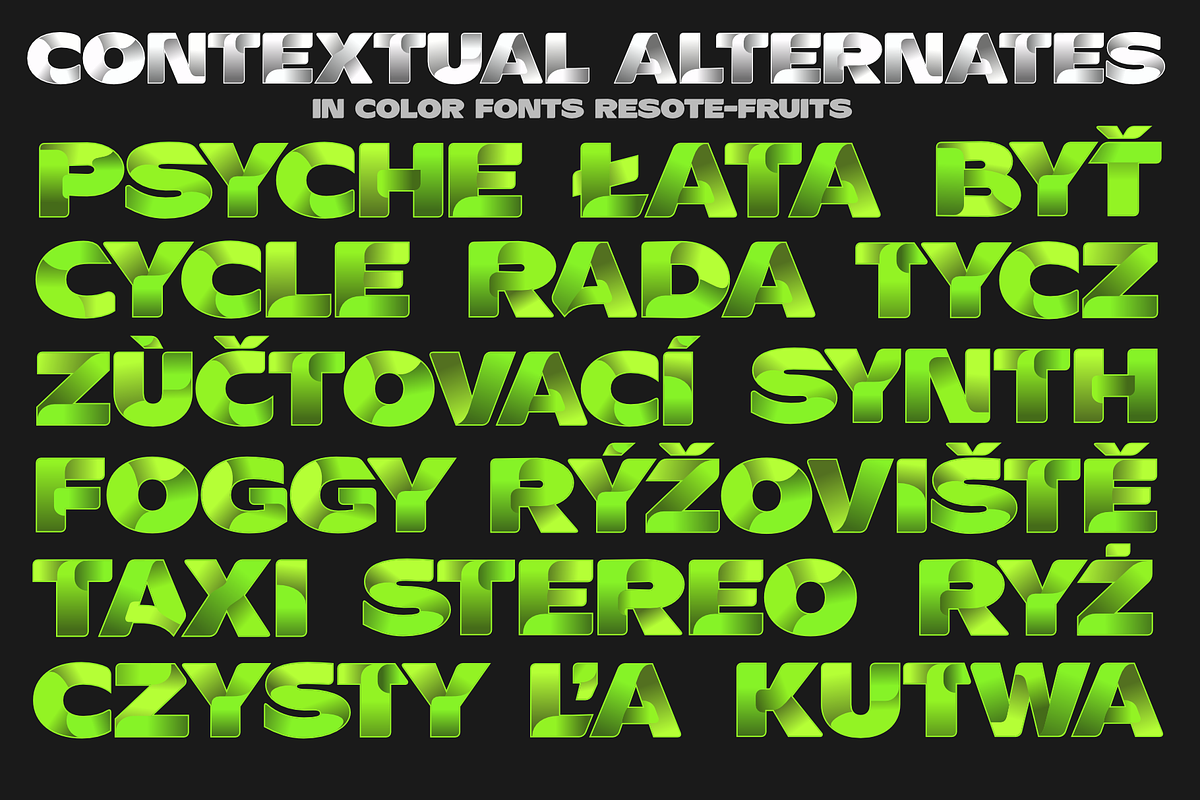 Color fonts ResotE-Fruits preview 4