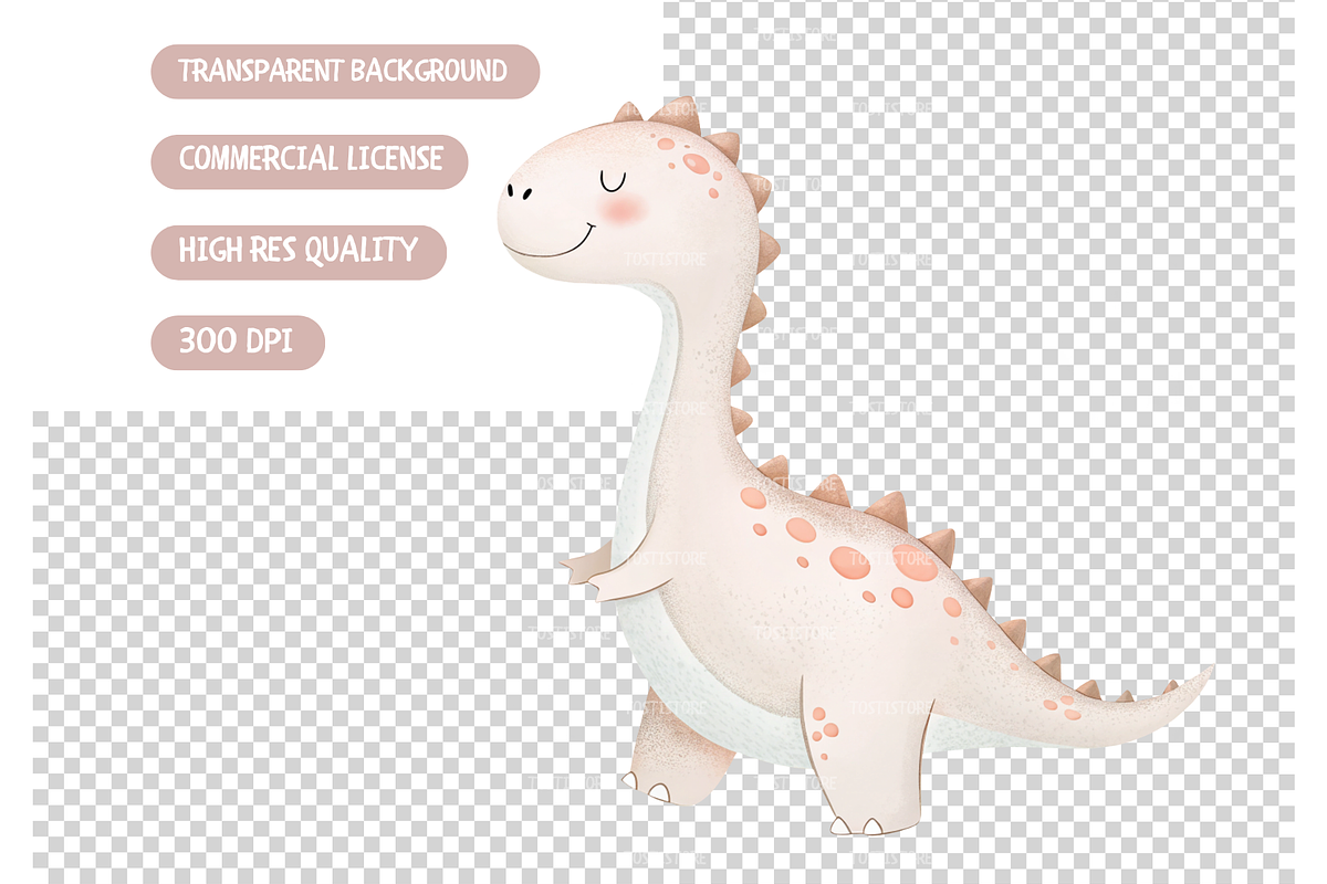 Dino Girl Party Clipart, an Illustration by TatiMockup (Photo 4 of 4)