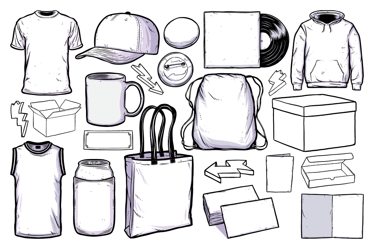 Mock Merch Vector Pack, a Work Illustration by Vectory by BSC