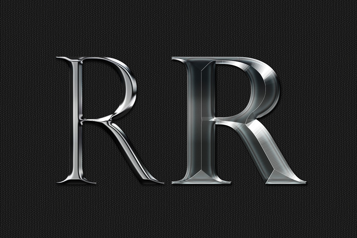 Metal Chrome Text Effects Photoshop, a Brushes & More by Giallo (Photo 18 of 27)