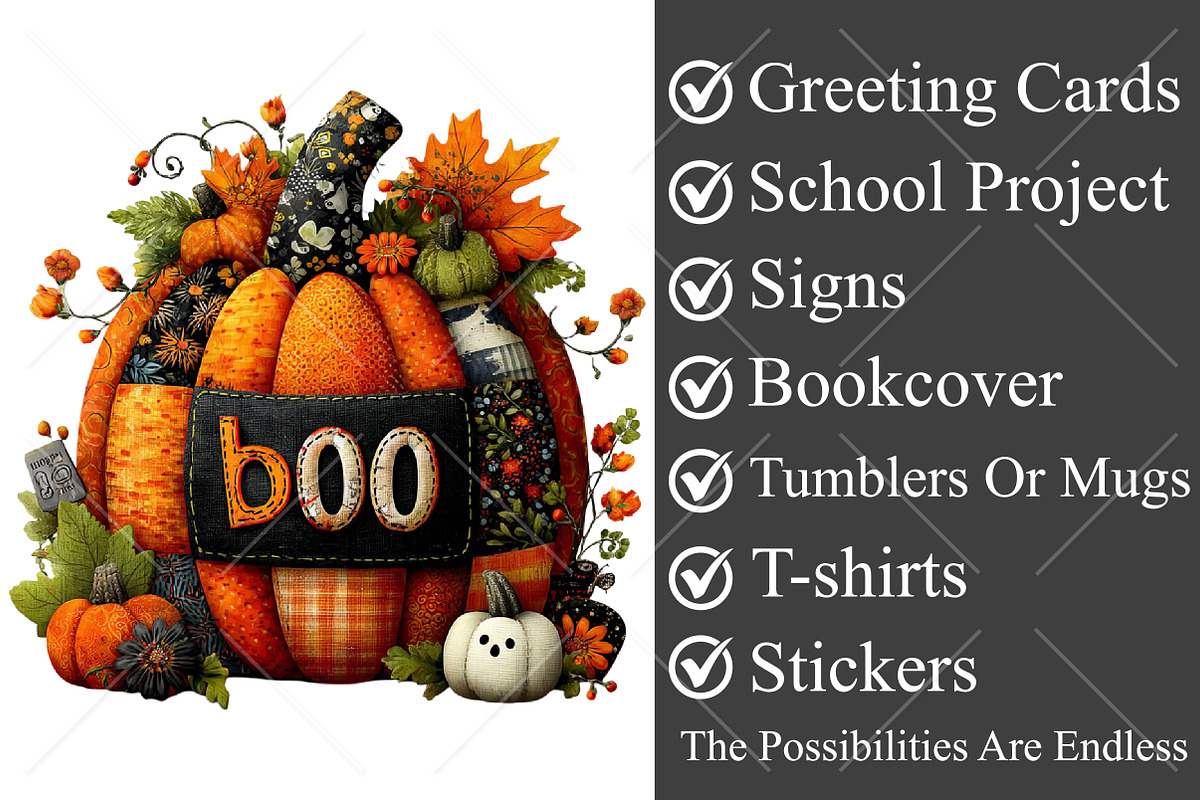 Whimsical Halloween Pumpkin Clipart, a Seasonal Illustration by Canvas Craft (Photo 3 of 10)